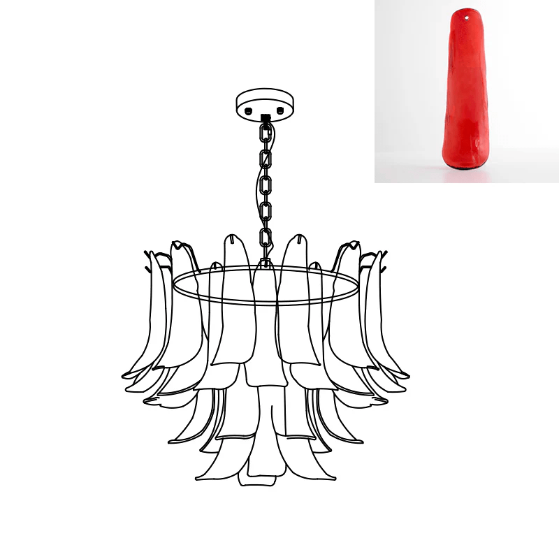 Elegant Glass Leaf Chandelier - Adjustable Height, Energy Efficient Li