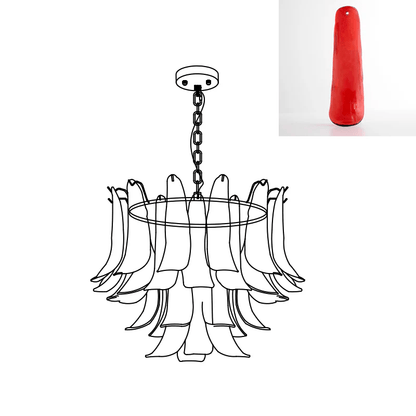 Elegant Glass Leaf Chandelier - Adjustable Height, Energy Efficient Li