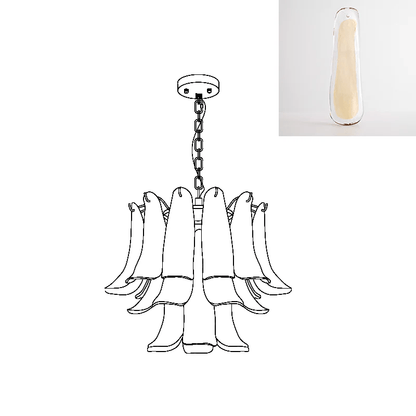 Elegant Glass Leaf Chandelier - Adjustable Height, Energy Efficient Li