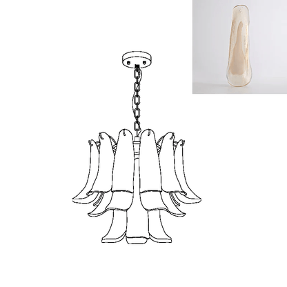 Elegant Glass Leaf Chandelier - Adjustable Height, Energy Efficient Li