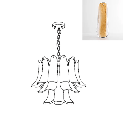 Elegant Glass Leaf Chandelier - Adjustable Height, Energy Efficient Li