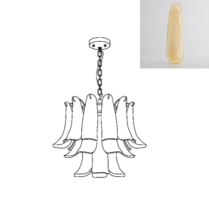 Elegant Glass Leaf Chandelier - Adjustable Height, Energy Efficient Li