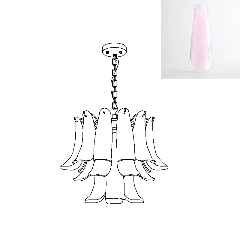 Elegant Glass Leaf Chandelier - Adjustable Height, Energy Efficient Li