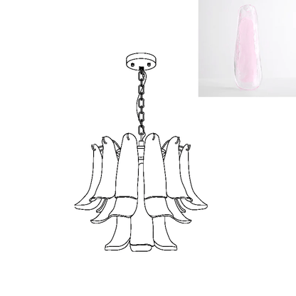 Elegant Glass Leaf Chandelier - Adjustable Height, Energy Efficient Li