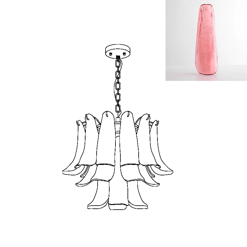Elegant Glass Leaf Chandelier - Adjustable Height, Energy Efficient Li