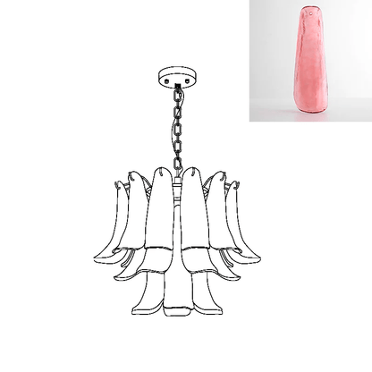 Elegant Glass Leaf Chandelier - Adjustable Height, Energy Efficient Li