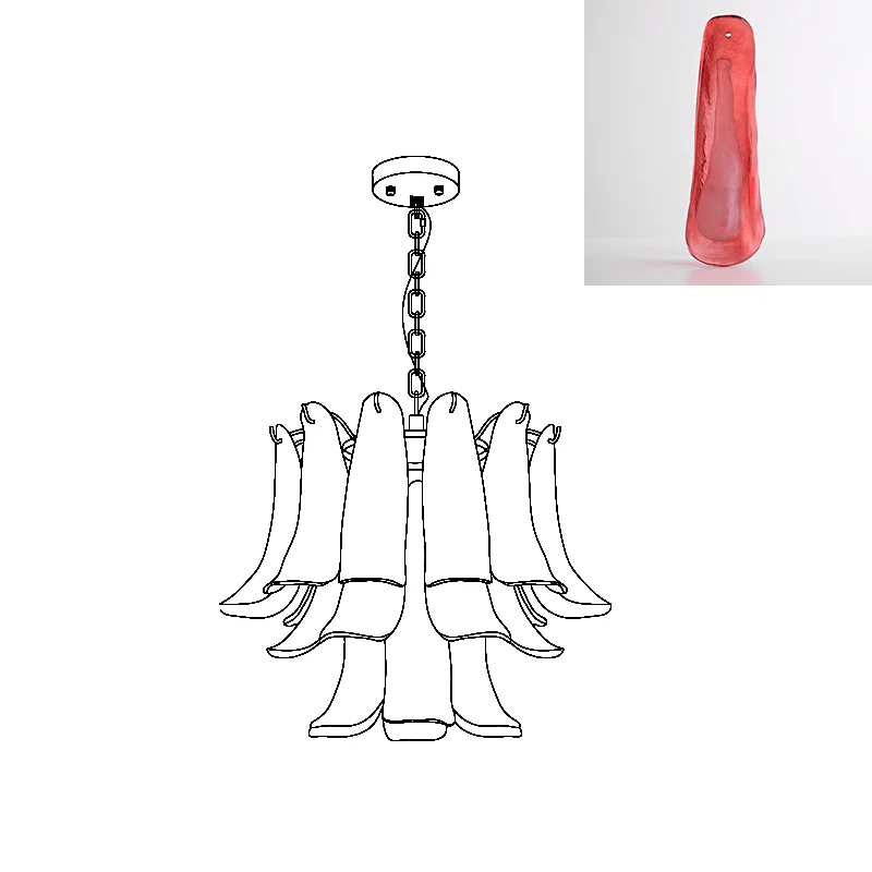 Elegant Glass Leaf Chandelier - Adjustable Height, Energy Efficient Li