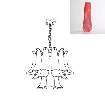 Elegant Glass Leaf Chandelier - Adjustable Height, Energy Efficient Li