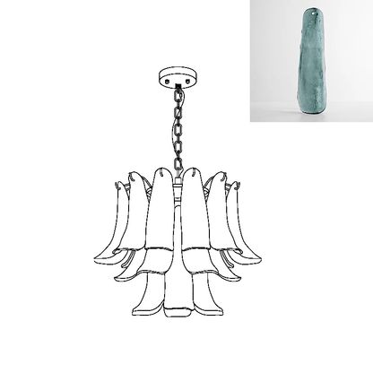 Elegant Glass Leaf Chandelier - Adjustable Height, Energy Efficient Li