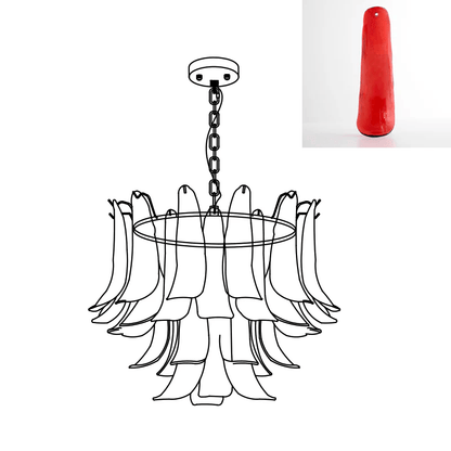 Elegant Glass Leaf Chandelier - Adjustable Height, Energy Efficient Li