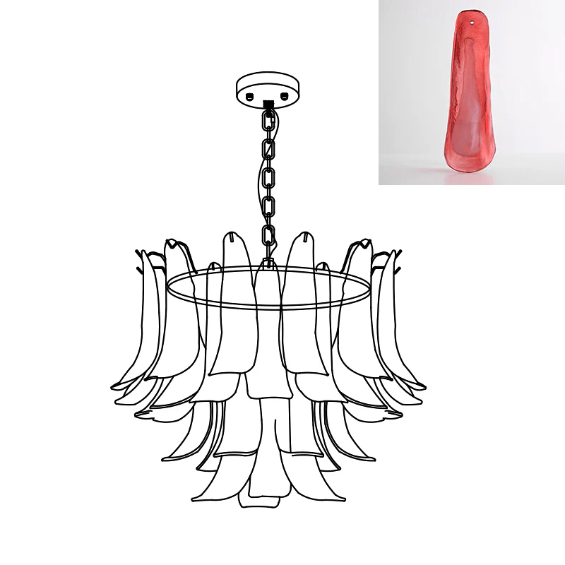 Elegant Glass Leaf Chandelier - Adjustable Height, Energy Efficient Li