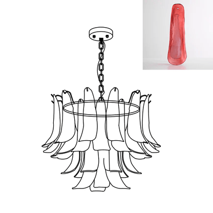 Elegant Glass Leaf Chandelier - Adjustable Height, Energy Efficient Li