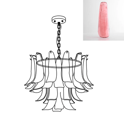 Elegant Glass Leaf Chandelier - Adjustable Height, Energy Efficient Li