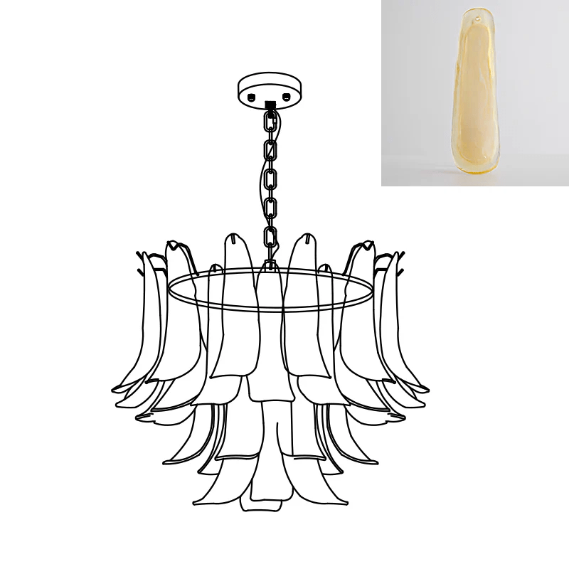 Elegant Glass Leaf Chandelier - Adjustable Height, Energy Efficient Li