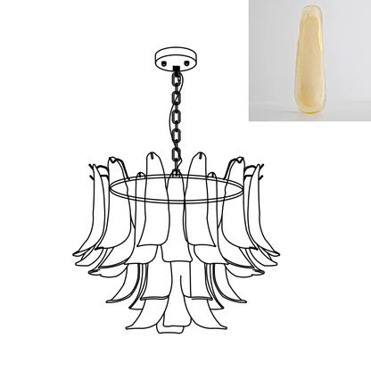 Elegant Glass Leaf Chandelier - Adjustable Height, Energy Efficient Li