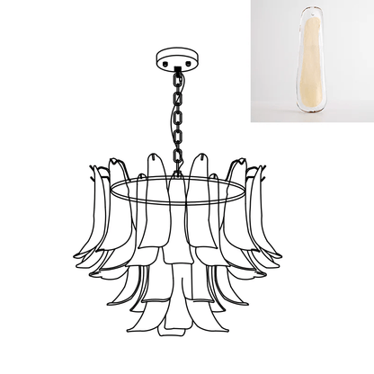 Elegant Glass Leaf Chandelier - Adjustable Height, Energy Efficient Li