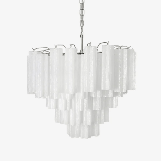 Frosted Glass Cascade Chandelier - Elegant Design & Adjustable Height