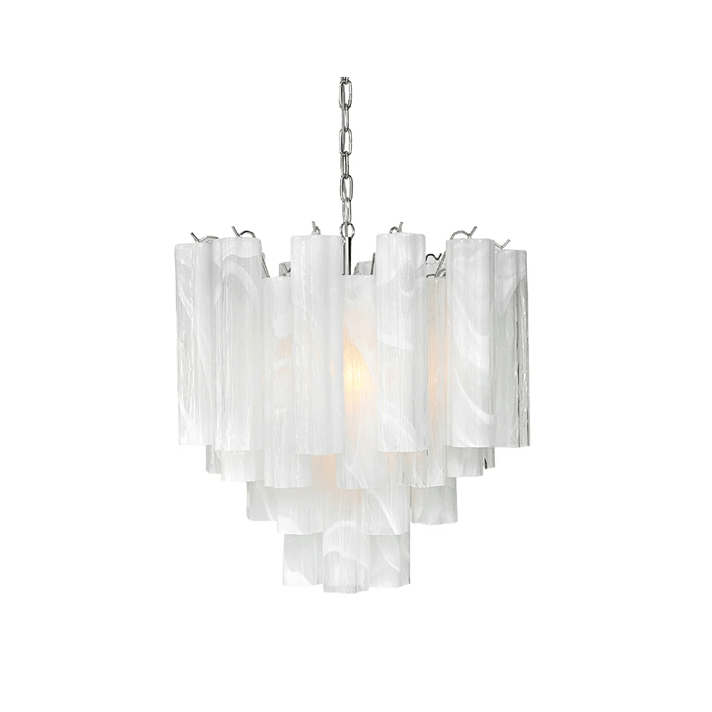 Frosted Glass Tubes Chandelier - Modern Design with Adjustable Height