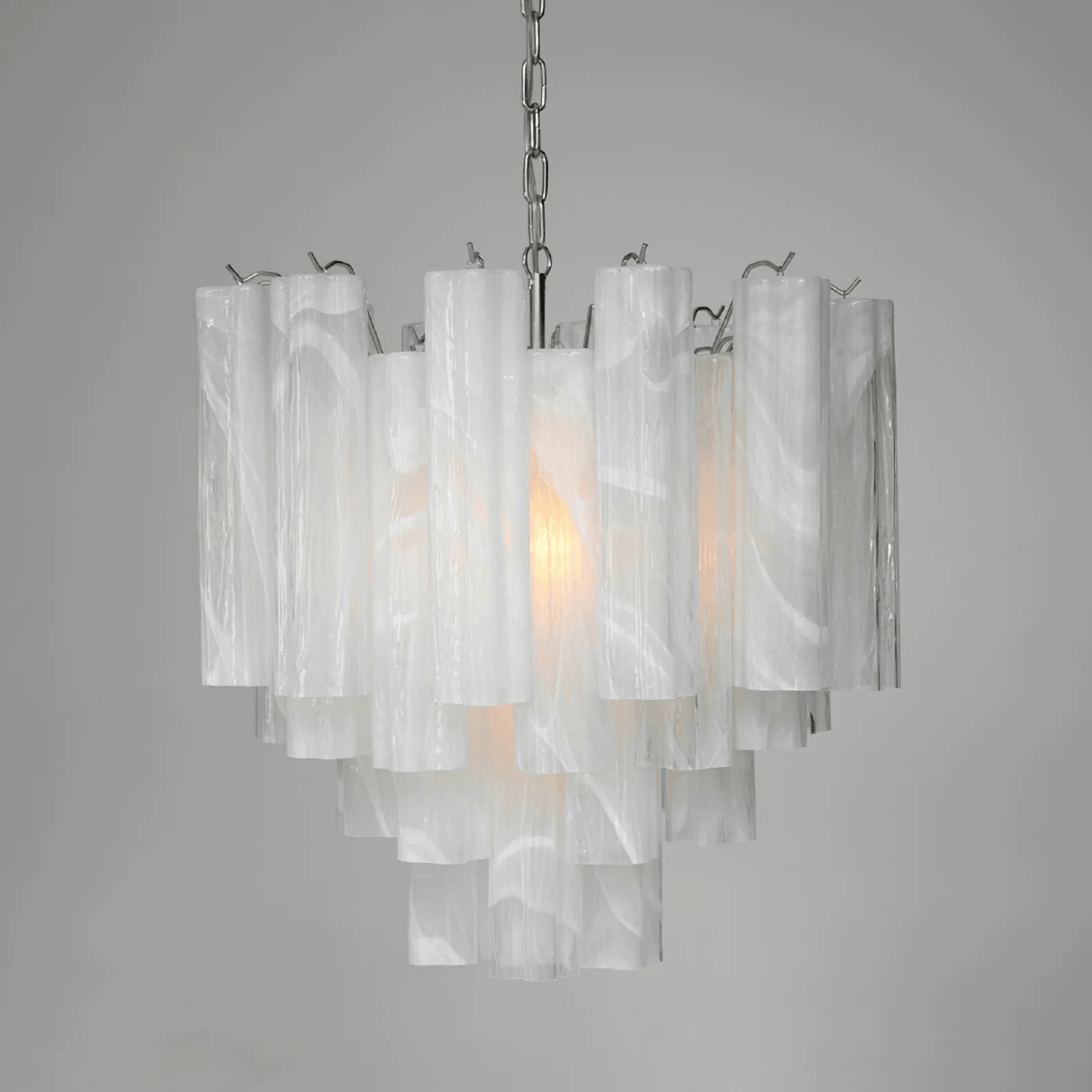 Frosted Glass Tubes Chandelier - Modern Design with Adjustable Height