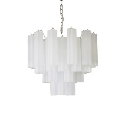 Frosted Glass Tubes Chandelier - Modern Design with Adjustable Height