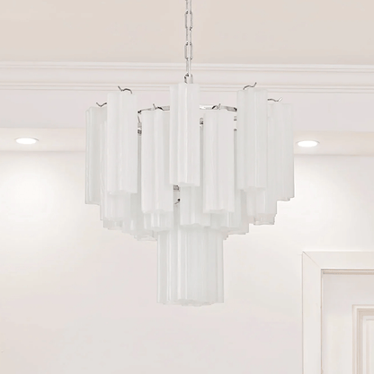 Frosted Glass Tubes Chandelier - Modern Design with Adjustable Height