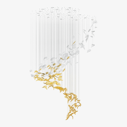 Elegant Flying Leaves Chandelier with Adjustable Brightness & Modern D