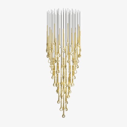 Elegant Eyelet Chandelier - Adjustable Height, Crystal Accents