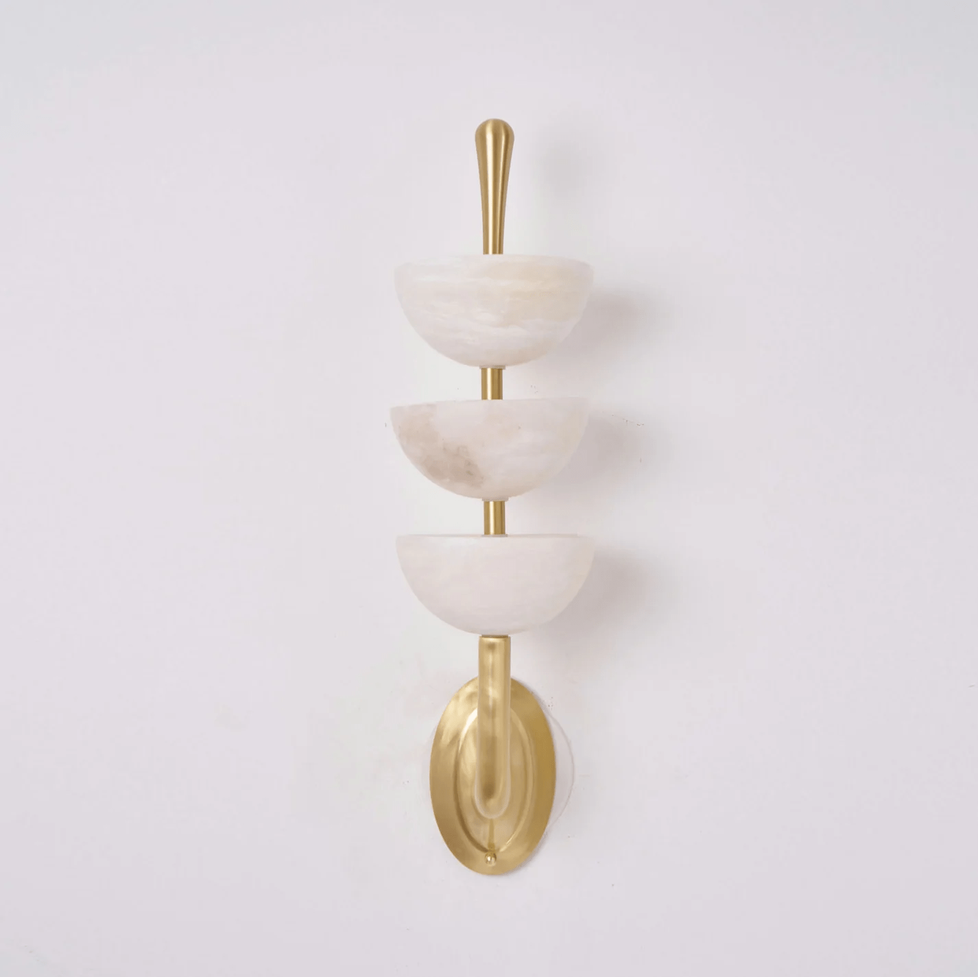 Triple Alabaster Wall Sconce - Elegant Lighting with Adjustable Bright