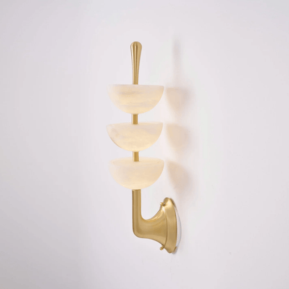Triple Alabaster Wall Sconce - Elegant Lighting with Adjustable Bright