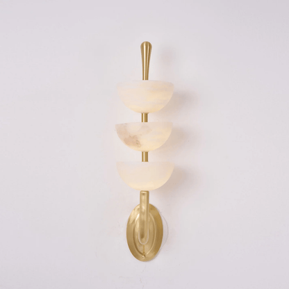 Triple Alabaster Wall Sconce - Elegant Lighting with Adjustable Bright