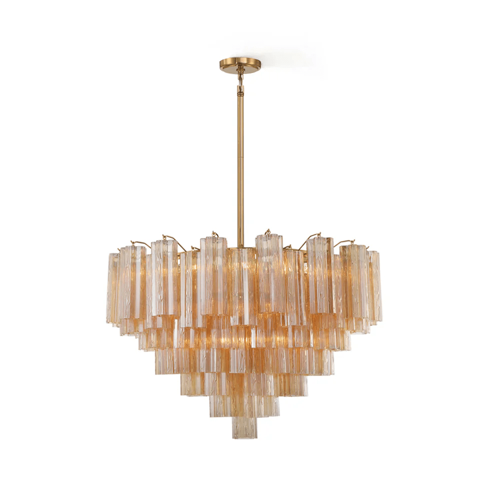 Elegant Virella Glass Chandelier - Crystal Accents & Adjustable Height