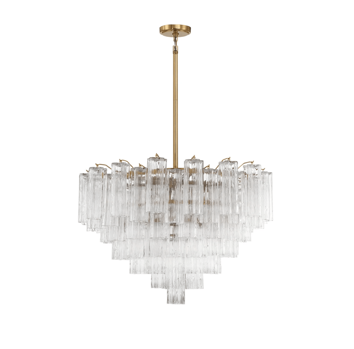 Elegant Virella Glass Chandelier - Crystal Accents & Adjustable Height