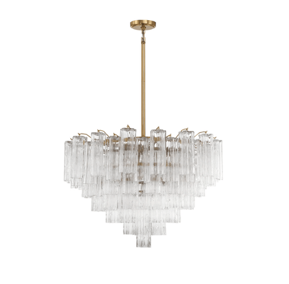 Elegant Virella Glass Chandelier - Crystal Accents & Adjustable Height