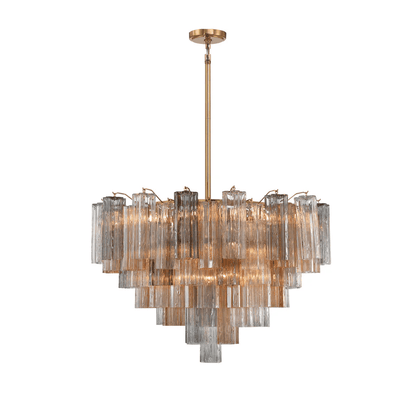 Elegant Virella Glass Chandelier - Crystal Accents & Adjustable Height