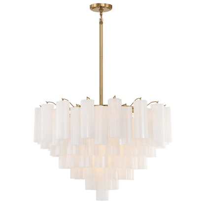 Elegant Virella Glass Chandelier - Crystal Accents & Adjustable Height