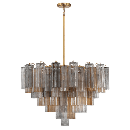 Elegant Virella Glass Chandelier - Crystal Accents & Adjustable Height