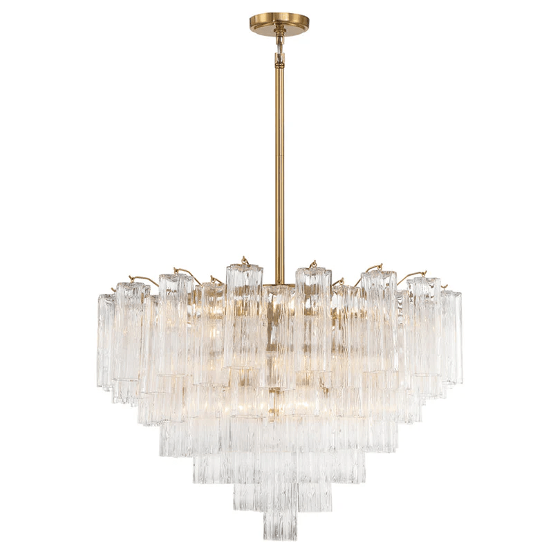 Elegant Virella Glass Chandelier - Crystal Accents & Adjustable Height