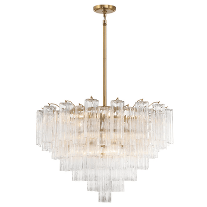 Elegant Virella Glass Chandelier - Crystal Accents & Adjustable Height