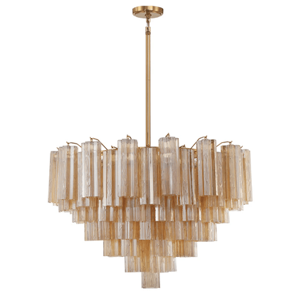 Elegant Virella Glass Chandelier - Crystal Accents & Adjustable Height