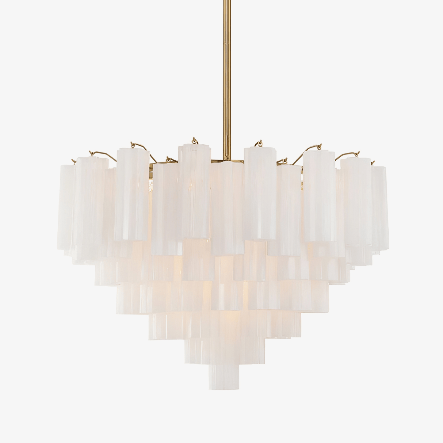Elegant Virella Glass Chandelier - Crystal Accents & Adjustable Height