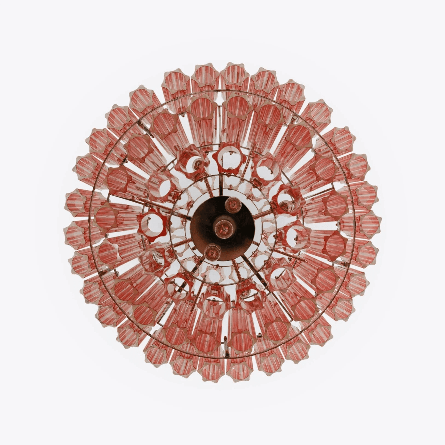 Elegant Pink Palermo Glass Chandelier with Adjustable Height & Crystal