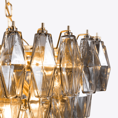 Asti Glass Chandelier - Elegant Design with Adjustable Height & Crysta