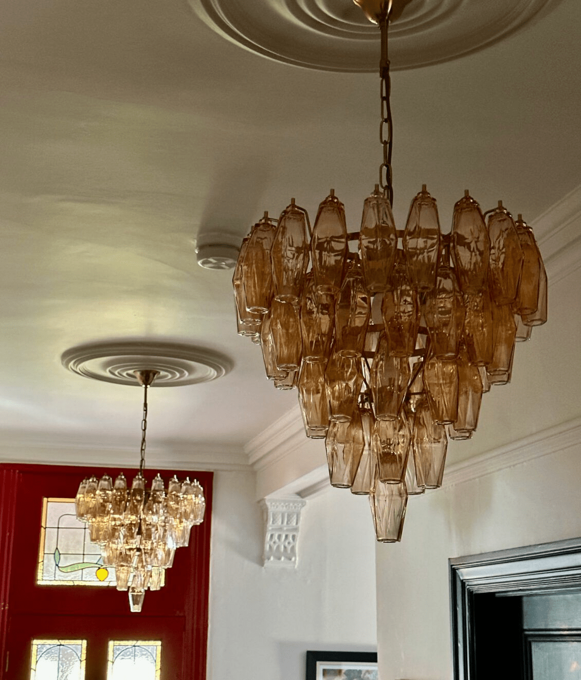 Asti Glass Chandelier - Elegant Design with Adjustable Height & Crysta