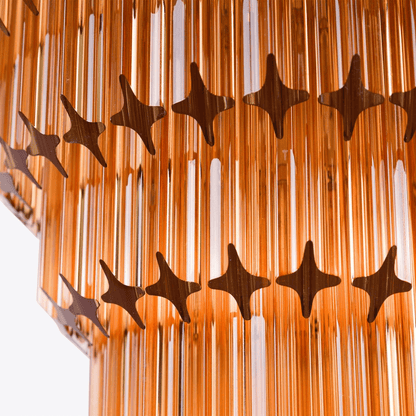 Raphael Glass Chandelier - Elegant Design with Adjustable Height & LED
