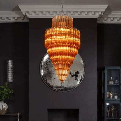 Raphael Glass Chandelier - Elegant Design with Adjustable Height & LED