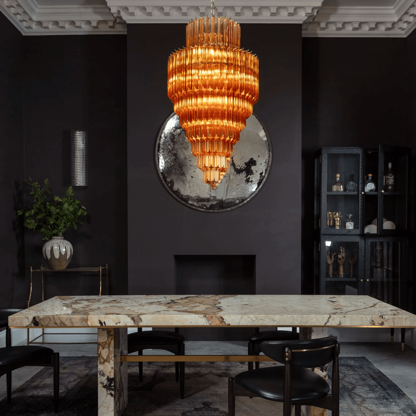 Raphael Glass Chandelier - Elegant Design with Adjustable Height & LED