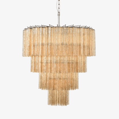 Serava Cascade Glass Chandelier - Elegant Design, Adjustable Height