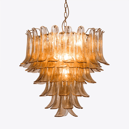 Amber Petalo Chandelier - Elegant Design with Adjustable Height & LED