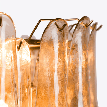 Amber Petalo Chandelier - Elegant Design with Adjustable Height & LED