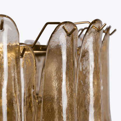 Amber Petalo Chandelier - Elegant Design with Adjustable Height & LED